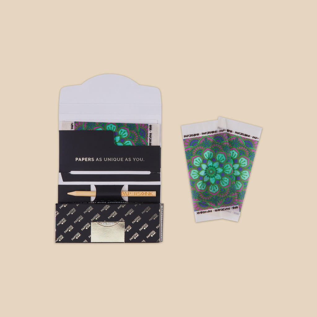Papers+Ink luxus Rolling Papers aud Hanfpapier mit buntem Print.(Bild:Auriey)